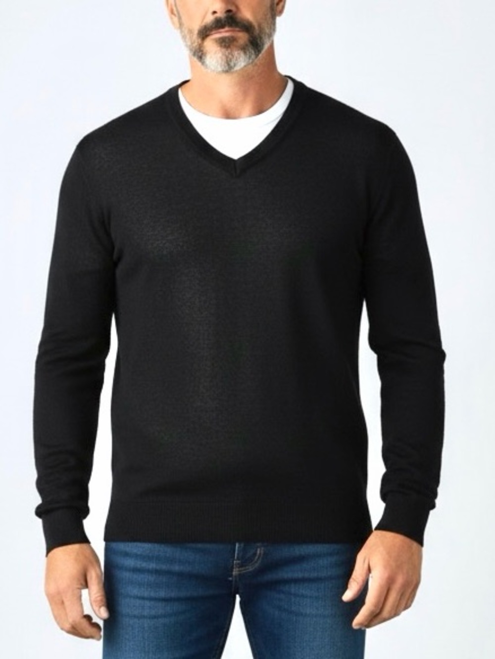 Gobi Cashmere Sweater Men's M Black V-neck made in Mongolia